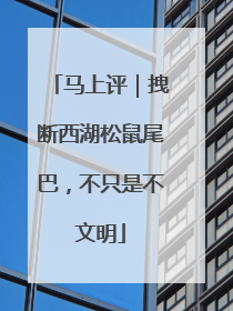 马上评｜拽断西湖松鼠尾巴，不只是不文明